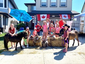 Even Shetland pony siblings Luna and Stormy got in the mix as the Warner and Petruk families enjoyed the Canada Day July 1 out in their front yards. Patrick Gibson/Postmedia Network