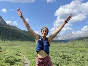 Karen Vandenborre enjoying the Rocky Mountains.