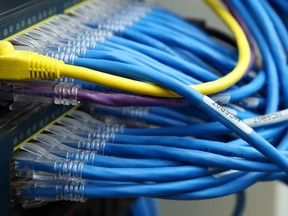 Cables connected to an internet server.