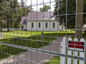 Fencing has been erected around Mohawk Chapel in Brantford as part of enhanced security in light of fires at churches elsewhere across the country.