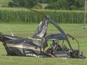 The Transportation Safety Board of Canada has been called in to investigate a helicopter crash that occurred in the north end of Brantford Sunday morning. A spokesperson for Apex Helicopters of Wingham – owner of the helicopter – says the pilot is expected to recover from the mishap. – David Ritchie photo