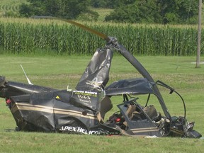 The Transportation Safety Board of Canada has been called in to investigate a helicopter crash that occurred in the north end of Brantford Sunday morning. A spokesperson for Apex Helicopters of Wingham – owner of the helicopter – says the pilot is expected to recover from the mishap. – Dave Ritchie photo