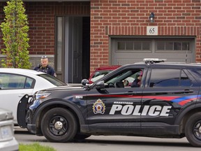Brantford Police are investigating an incident on Friday morning July 30, 2021 at a townhouse complex on Diana Avenue at Blackburn Drive in Brantford.