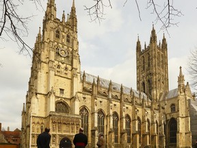 Archeologists have discovered what may be the oldest stained glass in the world in a public place in Canterbury Cathedral in England.