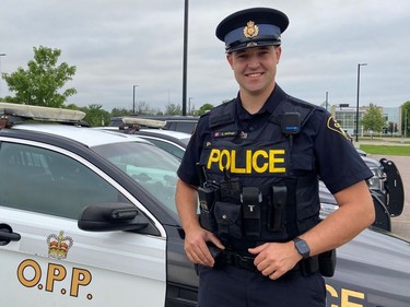 Former Kids Christian Hockey League player Brandon Prophet, who went on to captain the Peterborough Petes of the OHL, is now an OPP constable in Renfrew.
OPP photo