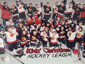 The Kids Christian Hockey League in Brockville, which has ended its 25-year run, is giving away its supply of hockey equipment on two evenings this week. Submitted photo/The Recorder and Times
