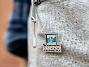 A Smiths Falls enamel pin is pinned onto a backpack, which is one of many items being sold to support businesses in town as part of a new swag merchandise program. The program was launched to help businesses as they recover from the impacts of COVID-19.
Matthew Liteplo Photography