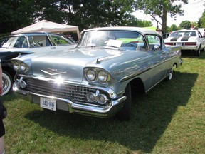 Paul and Bev Webb of Goderich had their beautiful 1958 Chevrolet Impala on display at the Old Autos car show in Bothwell in August 2016. Peter Epp photo