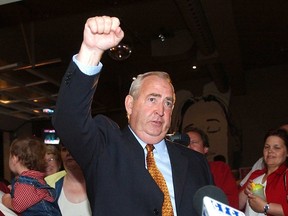 Long-time Liberal MP Jerry Pickard is seen in this June 28, 2004 photo celebrating being elected to his fifth term in office.

Merle Robillard/Chatham Daily News file photo