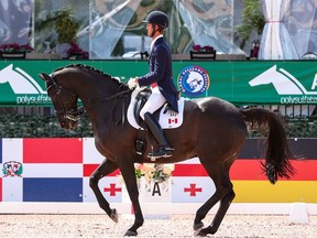 Chris von Martels of Ridgetown, Ont., is on the 2021 Canadian Olympic equestrian team with his horse, Eclips. They're shown competing at the 2021 Adequan Global Dressage Festival in Wellington, Fla. (Susan J. Stickle Photo/Courtesy of Equestrian Canada)