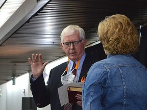 Cornwall's new mayor, Glen Grant, being officially sworn in during Cornwall City council's Monday meeting. Handout/Cornwall Standard-Freeholder/Postmedia Network