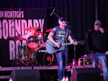 Boundary Road's John McIntosh (left) and Rodney Rivette on vocals during the Saturday night headliner performance. Photo on Saturday, July 24, 2021, in Cornwall, Ont. Todd Hambleton/Cornwall Standard-Freeholder/Postmedia Network