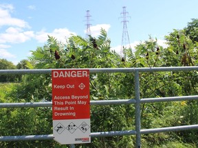 An OPG danger sign near the Saunders Hydro Dam Visitor Centre in Cornwall. Photo on Friday, July 30, 2021, in Cornwall, Ont. Todd Hambleton/Cornwall Standard-Freeholder/Postmedia Network