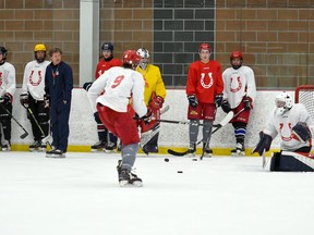 Cornwall Colts Ian MacInnis watches players during the team's training camp on Saturday July 24, 2021 in Cornwall, Ont. Robert Lefebvre/Special to the Cornwall Standard-Freeholder/Postmedia Network