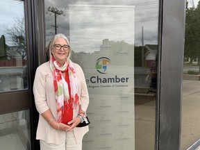 Karen Cross, CEO for the Greater Kingston Chamber of Commerce, pictured outside the chamber offices on Tue,, June 22, is calling on the provincial government to provide more clarity to businesses regarding the provincial reopening. Brigid Goulem/The Kingston Whig-Standard/Postmedia Network