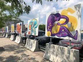 Local artist Floriana Ehninger-Cuervo's "Inside" comprises Kingston's 2021 Paved Paradise public art installation, located at the corner of Brock and Ontario streets in downtown Kingston.