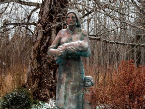 Statue at Spirit Lake, Que., of the "Interned Madonna," by John Boxtel. Ukrainian Canadian Civil Liberties Association