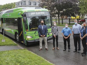Kingston Transit has added two new electric buses to its fleet and they were put into service on July 29 after an official unveiling and ride with Kingston and the Islands MP Mark Gerretsen; Coun. Robert Kiley; Jeremy DaCosta, director of Kingston Transit Services; transit drivers Dave Murphy and Maggie Yntema; and Mayor Bryan Paterson at King Street East and Maitland Street.