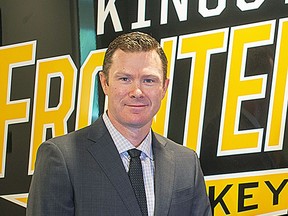 Kingston Frontenacs general manager Kory Cooper at the team's office at the Leon's Centre in an undated photo.