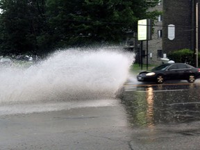 Lakeshore Drive became a waterway Monday night after a brief, intense rainstorm passed through the area. Driving was hazardous as the rain came down so hard at times that it was almost impossible to see beyond the hood of a car.
PJ Wilson/The Nugget