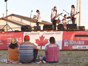 Constant Reminder took the stage in Melfort on Canada Day in a drive in concert. The band was chosen as part of the organizing committee's effort to acknowledge the discovery of unmarked graves at residential schools in Canada, including over 750 at the Marieval Indian Residential School operated from 1899 to 1997, near Cowessess. Photo Susan McNeil.