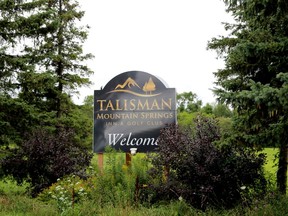 A Talisman Mountain Springs Inn and Golf Club sign at the corner of Grey Road 7 and Talisman Mountain Drive.
Greg Cowan/The Sun Times