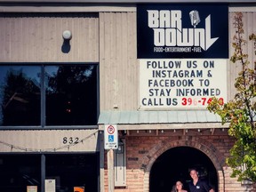 Alana Lichti and Louis Kosmerly Jr., out side of Bar Down downtown Kincardine. SUBMITTED