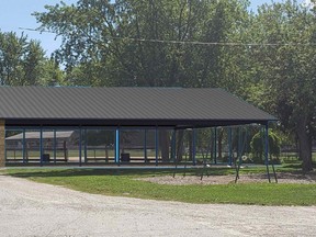 This 3D image of what a new $1.25 million pavilion at Keterson Park in Mitchell could look like, from the parking lot looking east, after a major grant announcement was made July 7 by both the federal and provincial governments.