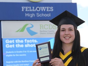 Fellowes Class of 2021 valedictorian Payton Gilchrist received the Principal's Award for Student Leadership and the Bill Higginson Memorial Community Enrichment Award during the school's virtual graduation ceremony.
