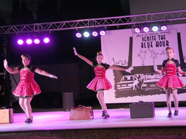Dancing the tap routine Bellhop Boogie are, from left, Julie Harrison, Aidyn Martin, and  Molly MacInnis.