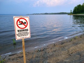 The Riverside Park beach is closed until further notice due to high levels of E. coli.