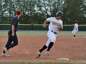 The Edmonton Prospects made their first visit to Spruce Grove for a game against the Okotoks Dawgs (Black) on June 23. The Prospects treated fans to a record-breaking 24-10 victory at Henry Singer Ball Park. Kristine Jean/Postmedia Network.