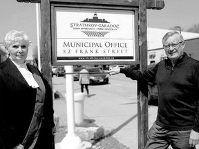 Janice Levitt and Dean Dolbear both had Court offices in Strathroy's Town Hall until those services were moved to London in 1996. Photo courtesy of Dean Dolbear