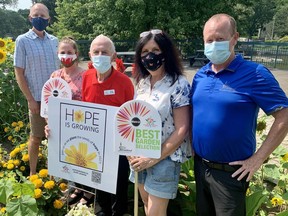 Stratford's Communities in Bloom committee needs your help as it looks for the best blooming gardens in the city. Pictured from left: Stratford Coun. Brad Beatty, Communities in Bloom's Carys Wyn Davies, 2019 contest winner Bernie Van Herk, Communities in Bloom's Barb Hacking, and Quin Malott, Stratford's parks, forestry and cemetery manager.