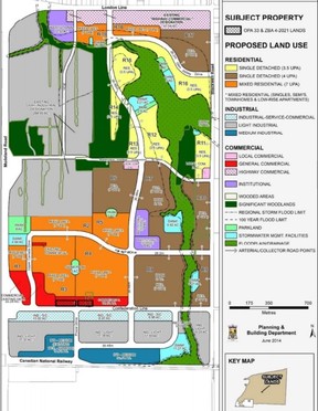 The existing secondary plan for development area two.  (City of Sarnia photo)