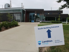 The main entrance to Lambton College in Sarnia has moved temporarily because of construction to the south end of the building.