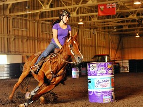 The Niagara Barrel Racing Club recently signed a long-term lease with the Norfolk County Fair board for the use of its 50-acre fairgrounds in Simcoe. The club held its inaugural event in Simcoe on the weekend. Among those on hand for the competition Sunday were Emily Beurermann of Dublin, Ontario, near Mitchell.