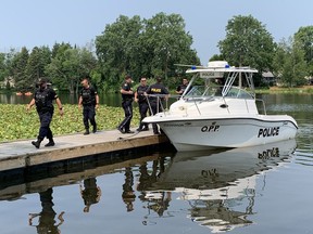 Members of the Ontario Provincial Police and OPP marine unit resumed the search this morning for a man reported missing Saturday evening at Shadow Lake in downtown Waterford.