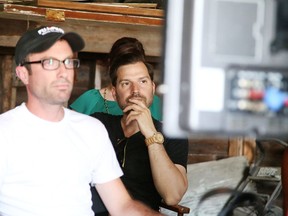 Behind the scenes on the set of Letterkenny, producers Jacob Tierney and Mark Montefiore watch as a scene is filmed in Sudbury, Ont. in this file photo. Montefiore said Friday that New Metric Media is gearing up for a "Letterkenny" spinoff called "Shoresy" which will also be filmed in Sudbury. Gino Donato