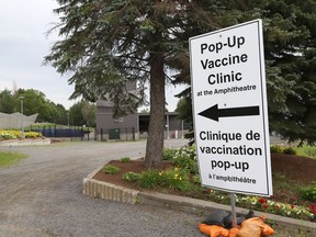 A pop-up vaccination clinic was held at the Grace Hartman Amphitheatre at Bell Park in Sudbury, Ont. on Thursday July 22, 2021. More clinics are planned for this week.
