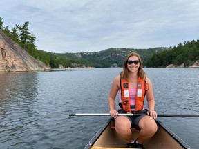 Haley Moskal, a master's student in biology at the Living with Lakes Centre, is studying the recovery of acidified lakes damaged by the city's smelter operations in the 1960s. Supplied