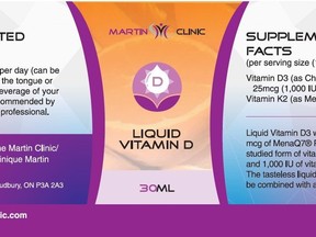 Martin Clinic Liquid Vitamin D.