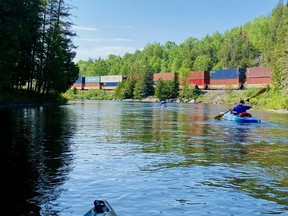 I enjoyed seeing the trains pass by as we paddled down the Vermilion River. For some reason, it speaks to me as a Canadian, perhaps because it was the CN line, perhaps because I have romanticized train travel. MARY KATHERINE KEOWN/THE SUDBURY STAR