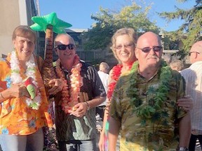 Partygoers attend the Alzheimer Society of Sarnia-Lambton's tropical-themed fundraiser in 2019. This year, the agency will be hosting its annual Jimmy Buffet-inspired fundraiser It's Five O'Clock Dockside at Alternative Grounds Dockside restaurant and Sarnia Bay Marina on Aug. 21 from 5 to 11 p.m. Handout/Sarnia This Week