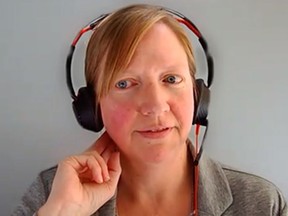 Dr. Lianne Catton, medical officer of health for the Porcupine Health Unit, answers questions from local media during an online press conference held Tuesday.

Screenshot