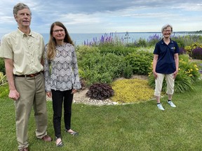 Several members of the Rotary Club of Norfolk Sunrise were presented recently with Paul Harris Fellows. Recipients include, from left, Jim Dawson, Marjorie Dawson and Nancy Sherwin. Handout