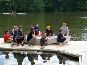Stem2Stern and a group of local 12-14 year olds built a boat at Upper Deck Youth Centre in Tillsonburg and launched it for a day of rowing at Lake Lisgar. (Laurel Beechey photo)