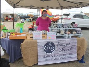 Kyla Bondy-Montgomery of Sacred North Bath and Body Products coordinated the market and said that she was happy with the turn out for the first vendors' sale. .TP.JPG