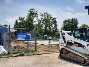 The Dutton Dunwich Community Pool is undergoing repairs that were originally scheduled for early 2020 but postponed because of the COVID-19 pandemic. Victoria Acres photo