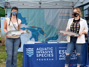 Jennifer Powell and Jessica Reemeyer are graduate students who stopped by the Lambton Heritage Museum July 28 to view some of the equipment used by Fisheries and Oceans Canada. Their own work focuses on studying the threatened pugnose shiner and the endangered lake chubsucker. For more information about their work, visit their Facebook page @jjfishadventure. Dan Rolph